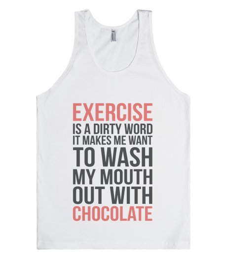 exercise-dirty-word-chocolate-tee-shirt